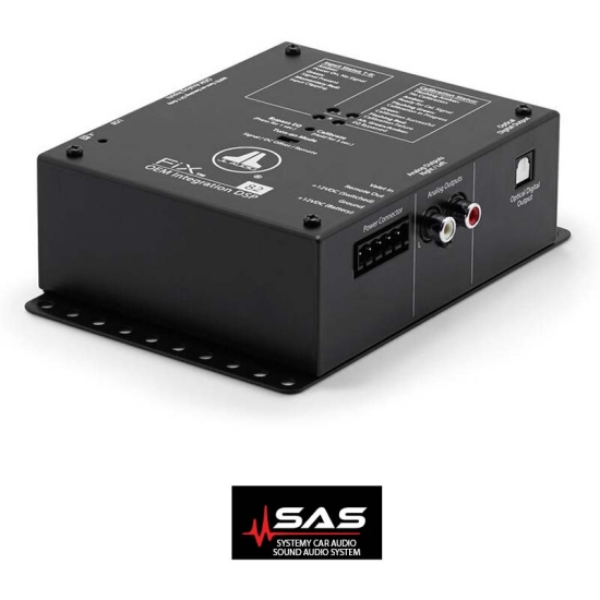 JL AUDIO FiX-82 Procesor DSP OEM Integration DSP z automatyczną korekcją czasu i cyfrowym korektorem. 8-kan. wejścia / 2-kan. wyjścia stereo RCA / 1 c